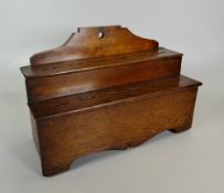 A NINETEENTH CENTURY & LATER OAK SPOON RACK of two-tier form with railback, 36cms wide