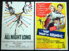 ALL NIGHT LONG & THAT MAN FROM ISTANBUL, two original cinema one-sheet posters from the UK &