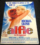 ALFIE starring Michael Caine, original French cinema poster, 1966, folded, edge wear, 157 x 116cms