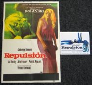 REPULSION directed by Roman Polanski, original Spanish cinema poster, 1965, folded, slight fold