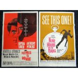 FIVE MILES TO MIDNIGHT & NINE HOURS TO RAMA two original US one-sheet cinema posters, 1963,