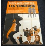 THE AVENGERS original French poster for the television series, 1969, folded, edge wear, 157 x 116cms