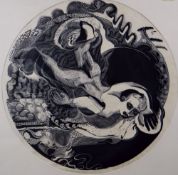 GERTRUDE HERMES OBE limited edition (18/30) wood engraving - circular format, entitled 'One Person',