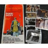 POPE JOAN original US insert, 1972, rolled, 91 x 35.5cms together with a set of lobby cards Key Word