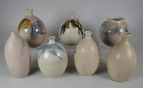 SEVEN STUDIO POTTERY VESSELS believed to be Bernard Forrester / Andrew Crouch, tallest 13.5cms high