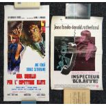 KLUTE starring Jane Fonda, two original cinema inserts from Spain and Belgium, 1971, rolled, edge