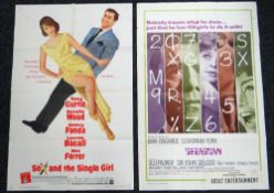 SEX AND THE SINGLE GIRL & SEBASTIAN two original US one-sheet cinema posters, 1964 & 1967, folded,