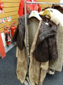 An EDELSON fur coat together with a short fur jacket