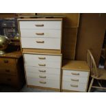 Parcel of lightwood & painted late twentieth century Stag bedroom furniture