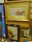 Framed watercolour of Venice, signed WILFRED BALL,1895 together with a framed oil on canvas of a