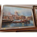 Oil on canvas - UNKNOWN signature, London scene