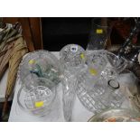 Parcel of various cut glass including vases, jugs, horn of plenty etc