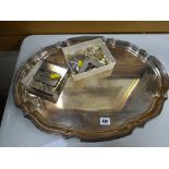 A large EPNS variety club presentation tray together with a selection of variety club badges & an