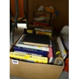 Two boxes of various hardback books, mainly fiction & biographies