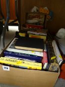 Two boxes of various hardback books, mainly fiction & biographies
