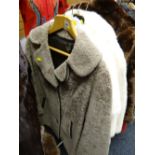 A mink fur coat jacket & stole together with a sheepskin & leather edged jacket