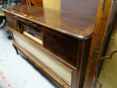 A late twentieth century Garrard Civic gramophone cabinet together with an onyx effect table