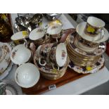Vintage English Staffordshire bone china 'Bon' patterned teaware