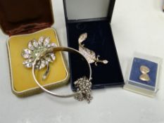 A hallmarked silver bracelet, silver chain etc