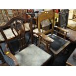 A parcel of three various vintage chairs