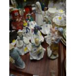 Collection of various china figures