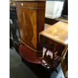 Two items of yew furniture etc