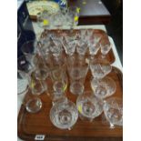 Two trays of various glasses