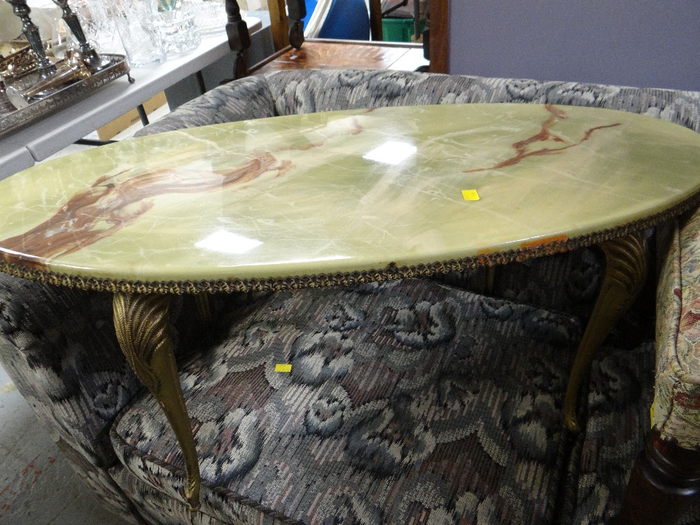 A late twentieth century Garrard Civic gramophone cabinet together with an onyx effect table - Image 2 of 2