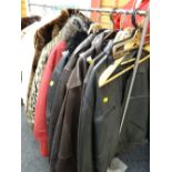 A parcel of vintage men's black & brown leather jackets together with a ladies' suede & faux fur