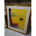 A large framed print of a reclining female by EMILE BELLET