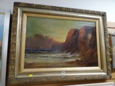 Oil on canvas - ATTRIBUTED TO JOEL OWEN, 'The Coast at Llantwit Major'