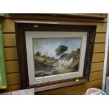 Framed continental oil on canvas, 'A Spanish Landscape', signed