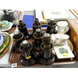 A collection of ceramic candle holders & mixed china