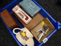 A parcel of vintage gents grooming items, shavers, hair clippers, travel shaving kit etc