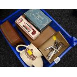 A parcel of vintage gents grooming items, shavers, hair clippers, travel shaving kit etc