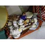 Crates of various china, mainly teaware, ornaments etc