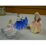 Three Royal Doulton boxed figures 'Elaine' - HN3214, 'Ninette' - HN3215 & 'Dinky Do' - HN2120