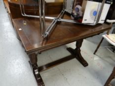 A vintage draw leaf dining table