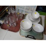 Parcel of drinking glasses & dinnerware