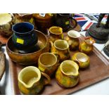 A tray of various Ewenny pottery, small jugs & bowls