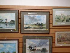 Three framed watercolours of Dutch scenes, signed McWEENEY together with a framed watercolour of