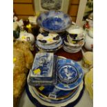 Parcel of Gaudy Welsh teaware together with other blue & white decorated china