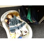 Collection of collector's dolls, travel holdall's etc