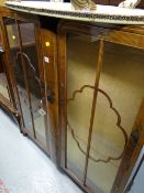 A good vintage chinoiserie two-door china cabinet with painted pagoda decoration