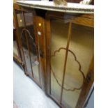 A good vintage chinoiserie two-door china cabinet with painted pagoda decoration