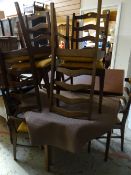 A late twentieth century English made extending circular / oval dining table & six chairs