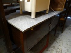 A slate top mirror back wash stand