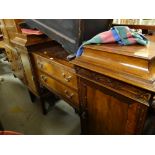 A good quality mahogany breakfront two-drawer sideboard