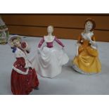 Three boxed Royal Doulton figures 'Lisa' - HN3265, 'Sandra' - HN2275 & 'Christmas Morn' - HN1992