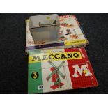 A vintage Meccano set no. 3 & 5 together with a parcel of loose Meccano